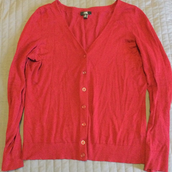 Jacob red v-neck cardigan - Picture 1 of 2